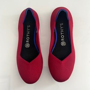 Red Rothy’s Round Toe Flats